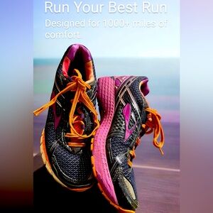 Brooks Women's Running Shoes - Black and Purple